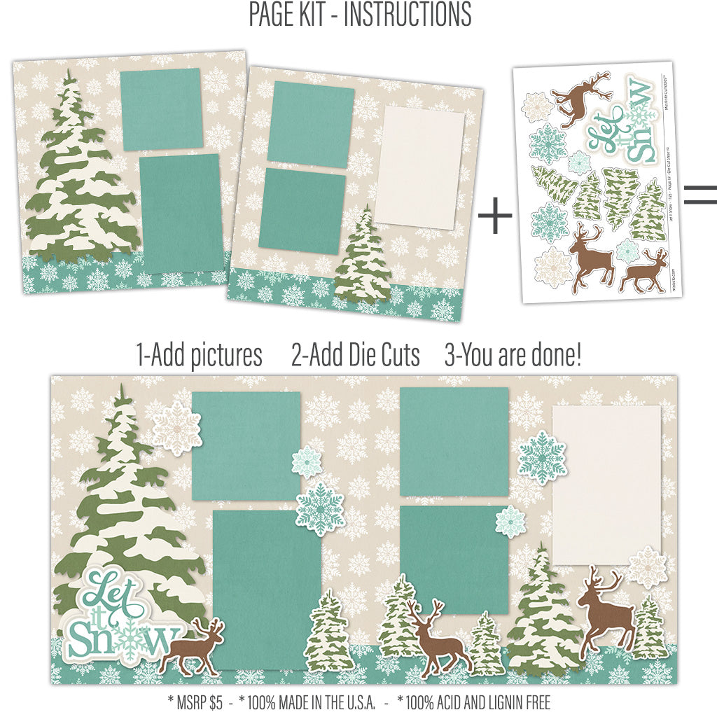 Snowy Winter Scrapbook Page Kit-by Miss Kate Cuttables – MISS KATE