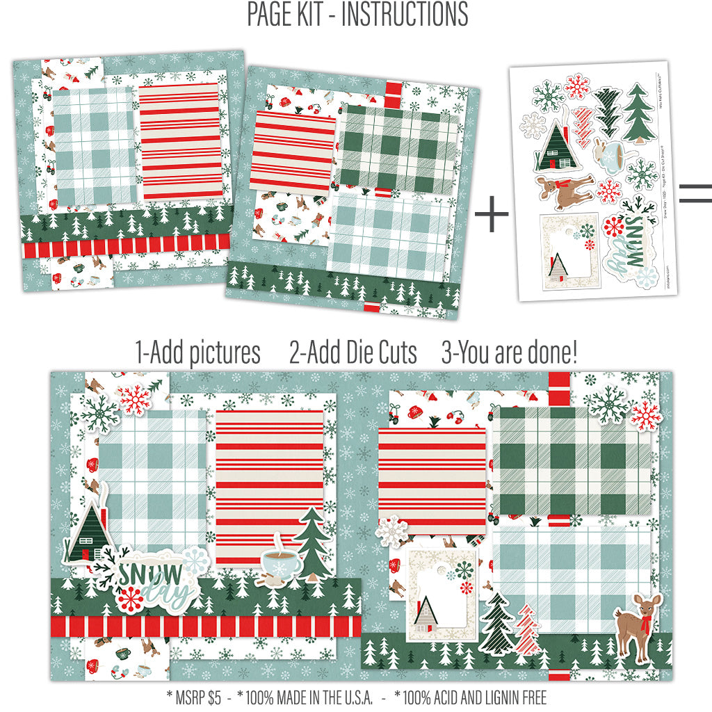 Snowy Winter Scrapbook Page Kit-by Miss Kate Cuttables – MISS KATE