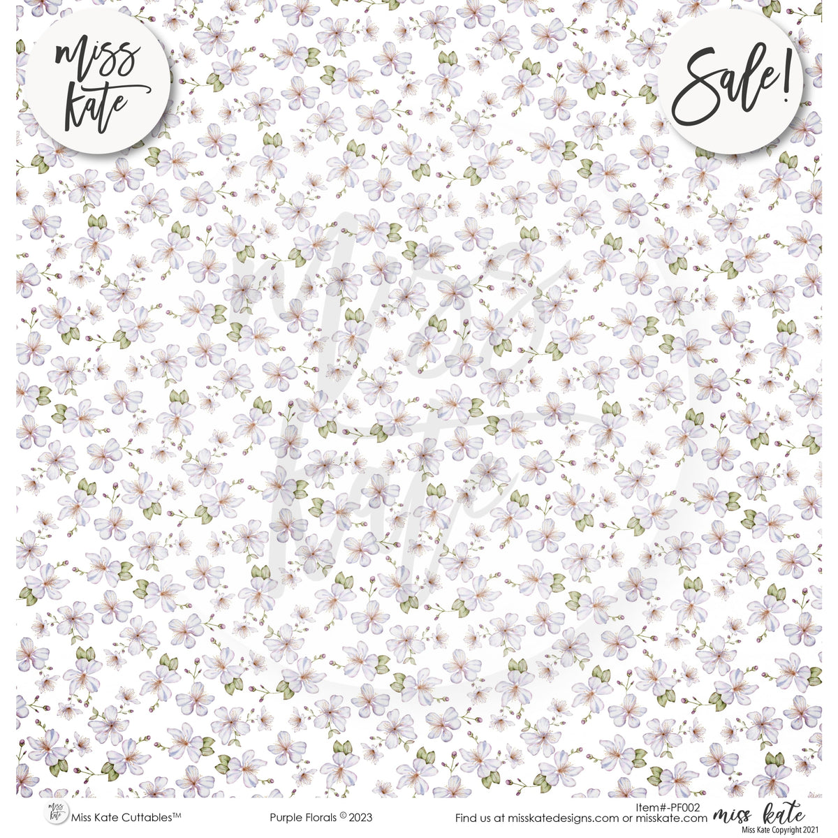 Pastel Florals - Mint Tissue Paper (3 Sheet Pack 13.8 x 13.8 Inches Each) by The Purple Painted Lady