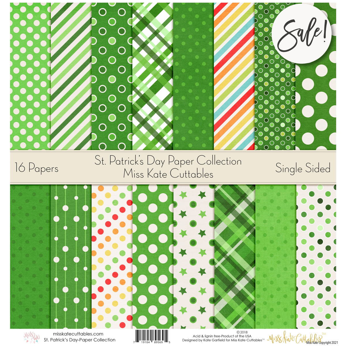 70pcs St. Patrick's Day Cardstock Thick Paper, Green Light Green