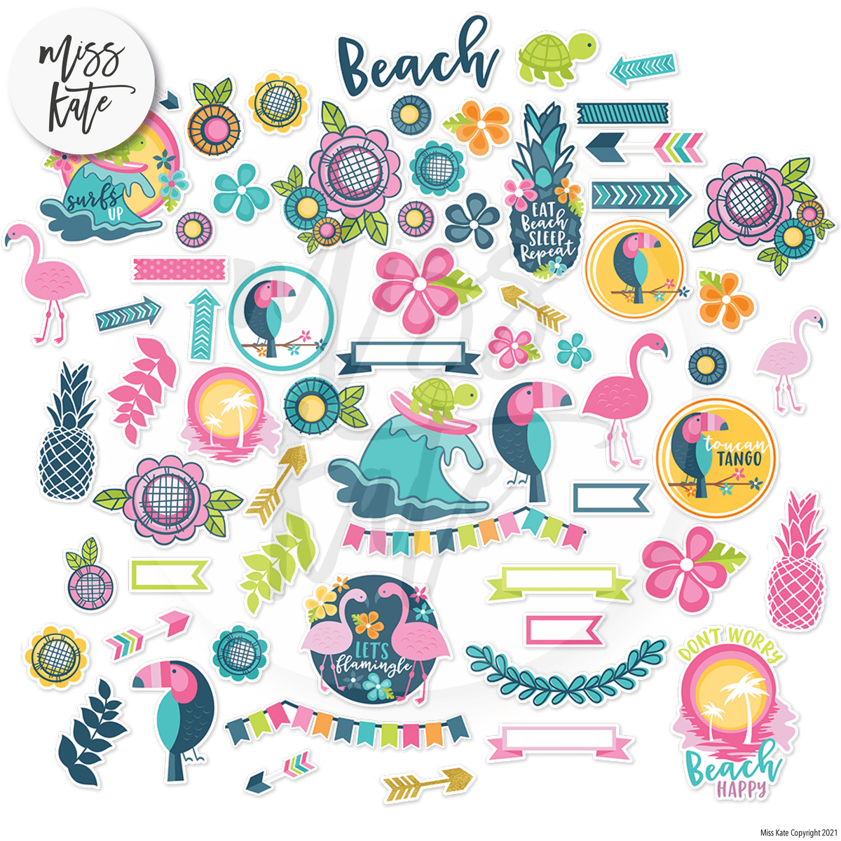 Surf's Up - Die Cuts Scrapbook Vacation Ephemera Cutouts – MISS KATE