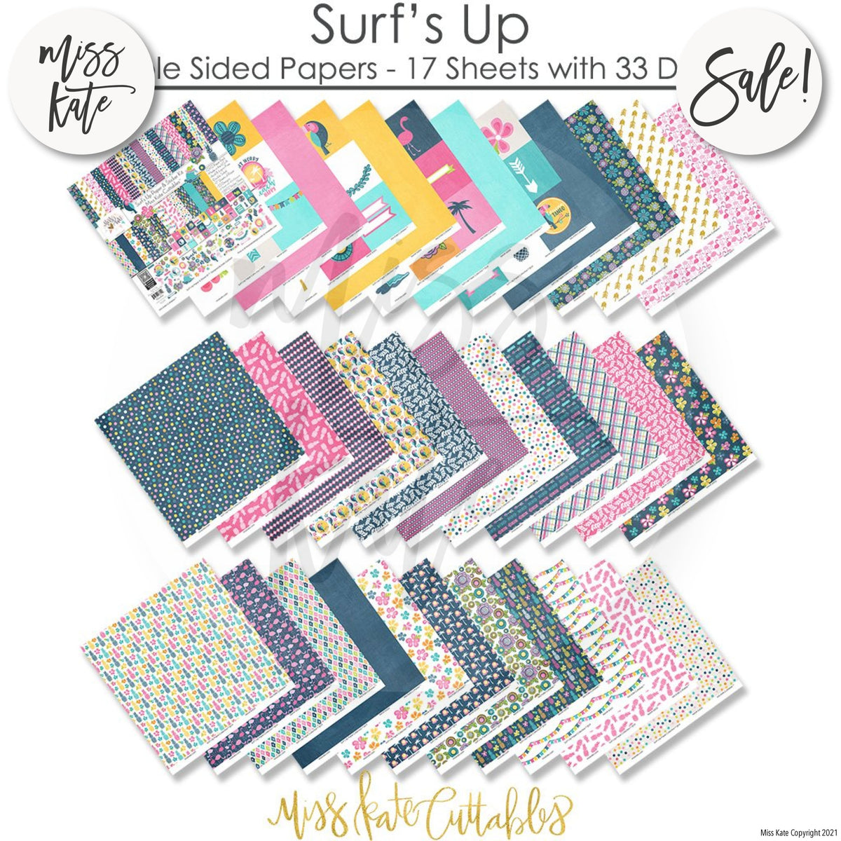 Surf's Up - Paper & Sticker Kit 12x12 Scrapbook Paper & Sticker Kit – MISS  KATE