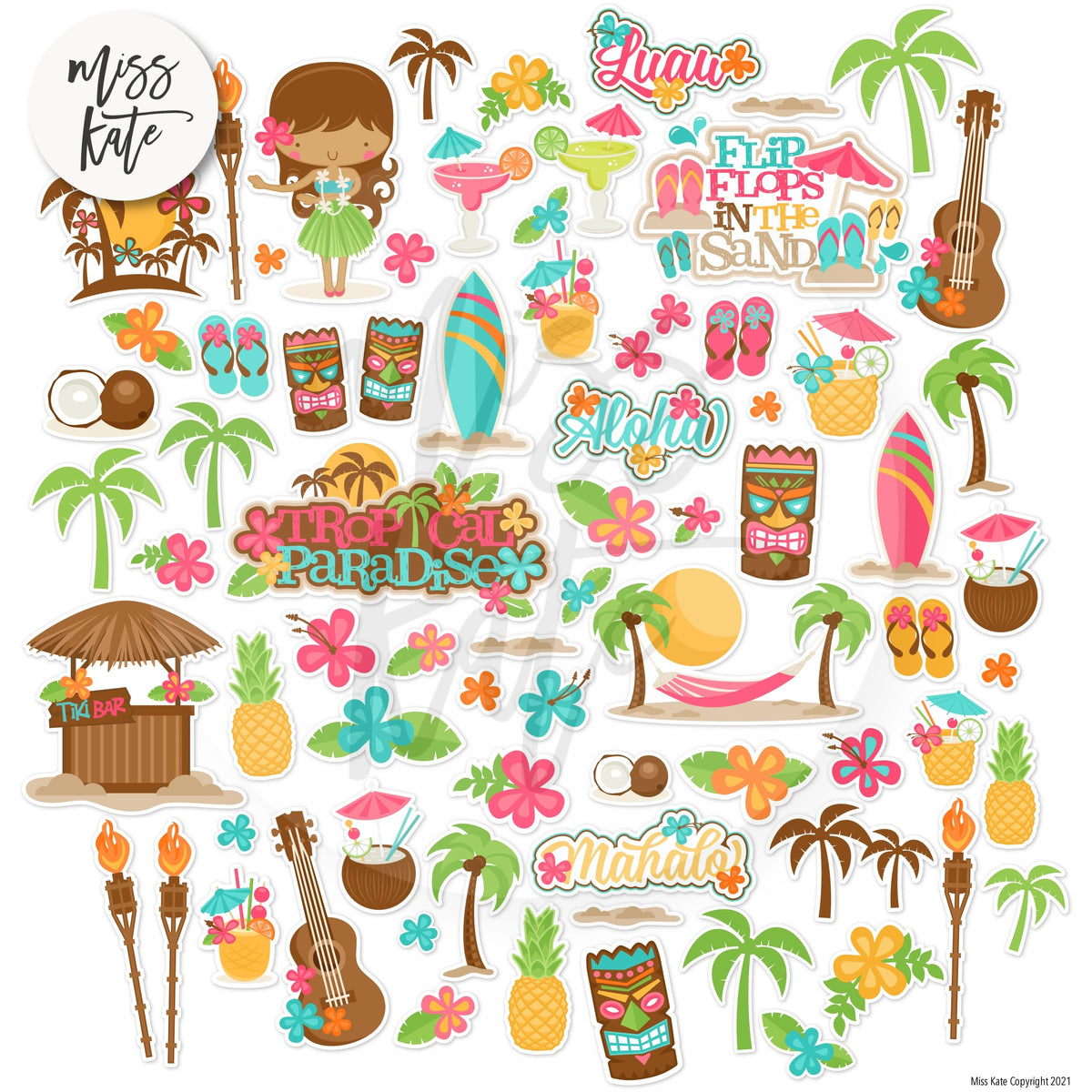 Virgin Islands Tropical Scrapbook Stickers