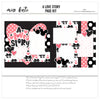 Romantic Mickey Mouse-inspired scrapbook kit with pre-cut pieces in pink, black, and white, ideal for themed events. crafting kit scrapbook accessories paper decorations Mickey Mouse DIY photo keepsakes handmade gifts
