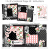 Formal-themed scrapbook kit with black and white roses, soft pink ribbons, and elegant patterns. Ideal for dance, prom, wedding albums, and memory preservation.

