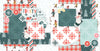 Frosty Fun 12x12 Scrapbook Page Layout featuring winter designs by Miss Kate Designs. Includes snowflakes, plaid patterns, skaters, snowman die-cuts, and mittens. Perfect creating cozy seasonal and holiday scrapbook pages with pre-designed layouts.