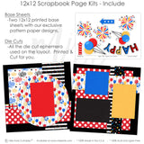 12x12 scrapbook page kit featuring bold colors, layered patterns, and fun embellishments. Capture Disney park visits, vacations, and happy celebrations with ease.

