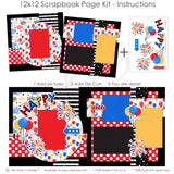 Bright and cheerful scrapbook page kit for Disney vacations and special events. Includes die cuts, vibrant patterned paper, and festive designs for DIY albums.

