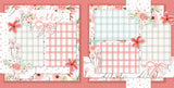 Beautiful floral scrapbook page kit with coral, pink, and green elements. Includes 12x12 patterned paper, gingham plaid, die-cut ephemera, and embellishments. Ideal for DIY memory books, card making, and preserving family memories.

