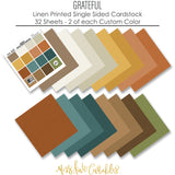 Grateful - Linen-Printed Smooth Cardstock Single-Sided