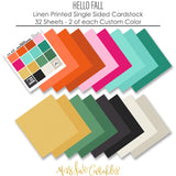 Hello Fall - Linen-Printed Smooth Cardstock Single-Sided