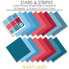 Stars & Stripes - Linen-Printed Smooth Cardstock Single-Sided