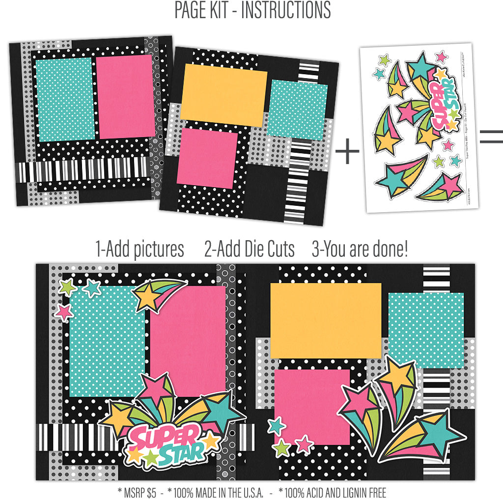 Super Star - Scrapbook Page Kit-by Miss Kate Cuttables – MISS KATE