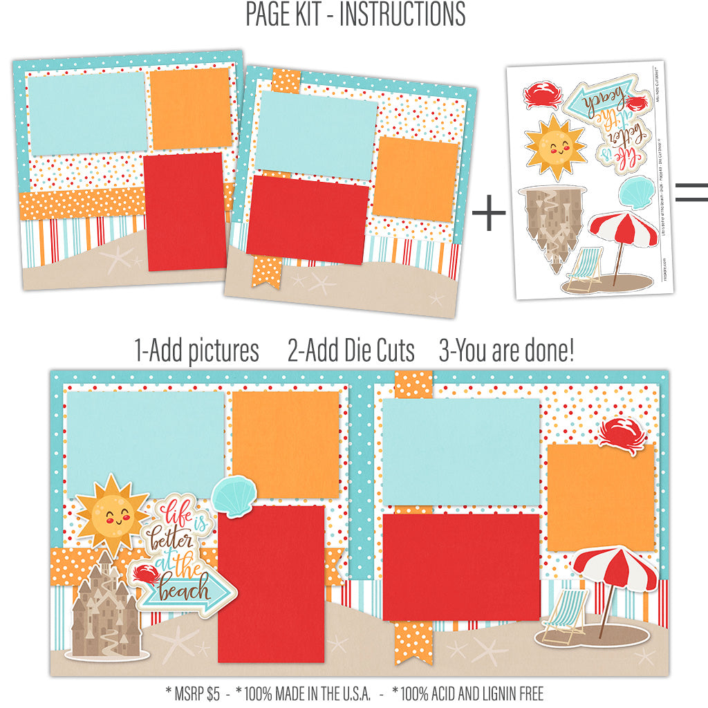 Life is Better at the Beach - Scrapbook Page Kit-by Miss Kate Cuttables ...