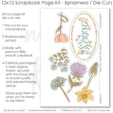 12x12 scrapbook kit for spring, featuring flower die-cuts, pastel colors, and botanical-inspired layouts. Includes elegant pre-cut accents, decorative layering pieces, and coordinated floral elements, ideal for seasonal scrapbooking and spring celebrations.
