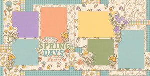 Spring Days scrapbook page kit features floral-themed 12x12 pages, pastel cardstock mats, and coordinating die-cut embellishments. Perfect for DIY memory books, spring layouts, and garden-themed albums. Ideal for preserving seasonal moments, Easter events, and family scrapbooks. High-quality acid-free paper ensures lasting keepsakes.
