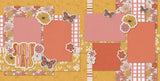 Warm floral scrapbook kit with yellow, orange, and pink designs, featuring pre-cut layouts and butterfly die-cuts for easy summer-themed crafting. paper accents decorative elements DIY scrapbooking handmade crafts layered elements
