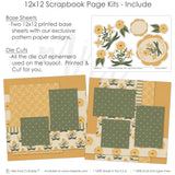 A beautiful DIY scrapbook kit for spring and summer memories. Includes pre-cut cardstock, floral elements, and decorative backgrounds in yellow, green, and ivory. scrapbook inspiration crafting with paper photo memory book elegant scrapbook designs handmade paper crafts creative paper layering personalized photo album vintage scrapbook embellishments scrapbook layout ideas professional scrapbooking techniques DIY card making textured paper designs
