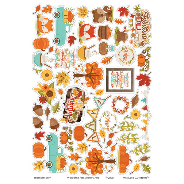 Fall Floral - Sticker Sheet Stickers Fall, planner stickers, – MISS KATE