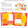 You're Sweet scrapbook page kit includes colorful patterned papers, vibrant die-cut fruit designs, and gingham accents. Ideal for preserving family picnics, sunny vacations, and fun baking memories. Acid-free materials ensure long-lasting keepsakes in scrapbooks or journals.
