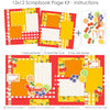 12x12 scrapbook page kit with citrus fruit designs, bright summer colors, and playful gingham elements. Pre-cut die-cuts include cherries, oranges, and limes, creating a fun and lively scrapbook layout. Perfect for summer, food-themed pages, and cheerful DIY crafts.
