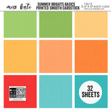 Summer Brights Basics - Linen-Printed Smooth Cardstock Single-Sided