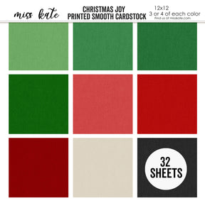 Christmas Joy - Linen-Printed Smooth Cardstock Single-Sided