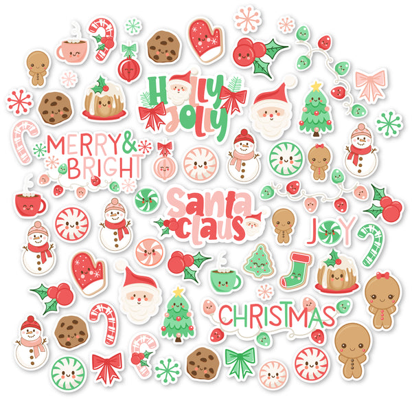 Cartoon Christmas Mail 7 Different Designs Die Cut Stickers - Set of 20