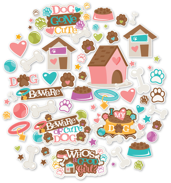 Dog Gone Cute - Pink-Die Cuts