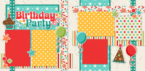 Birthday Party-Blue- Page Kit