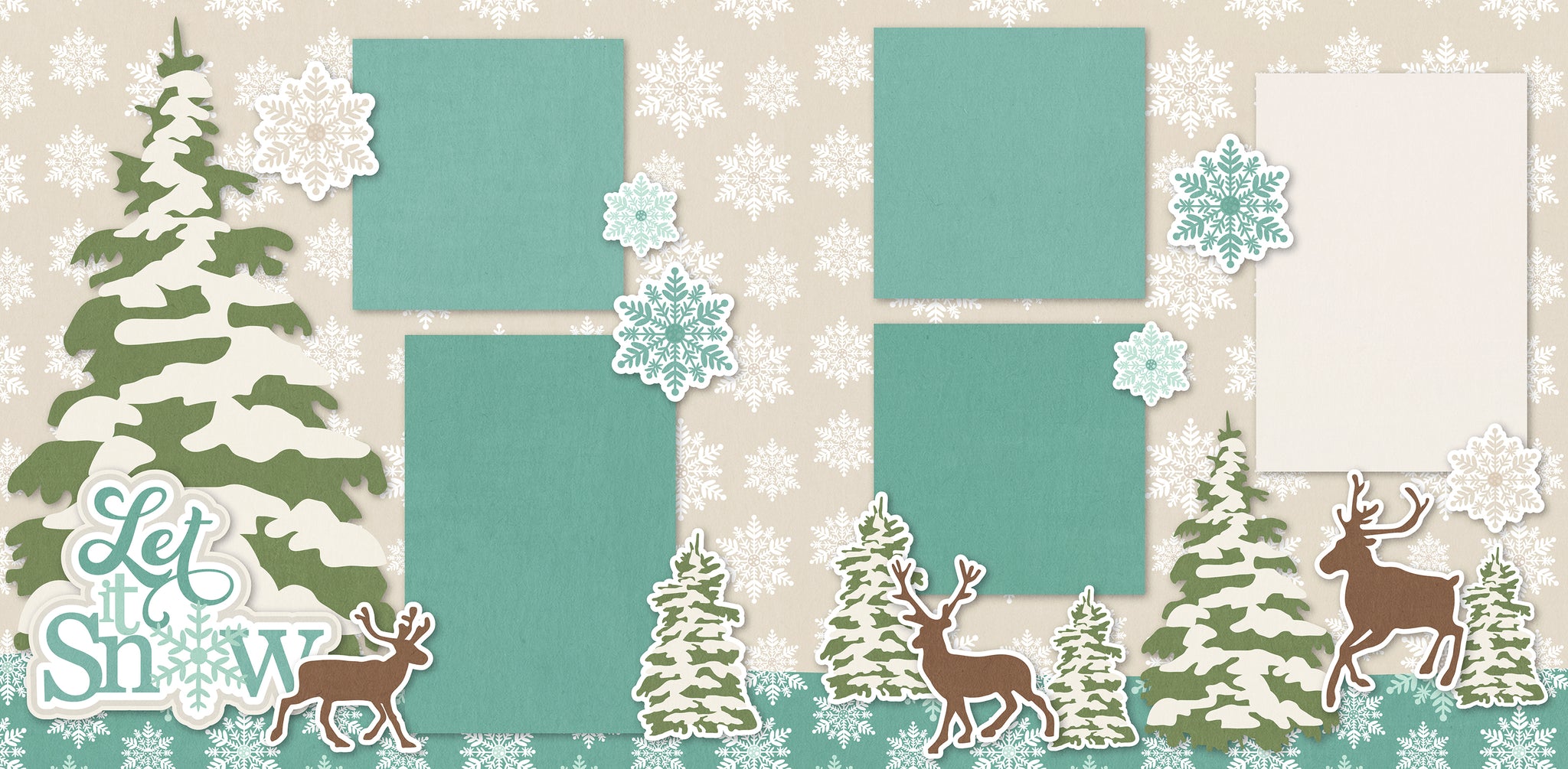 Snowy Winter Scrapbook Page Kit-by Miss Kate Cuttables – MISS KATE