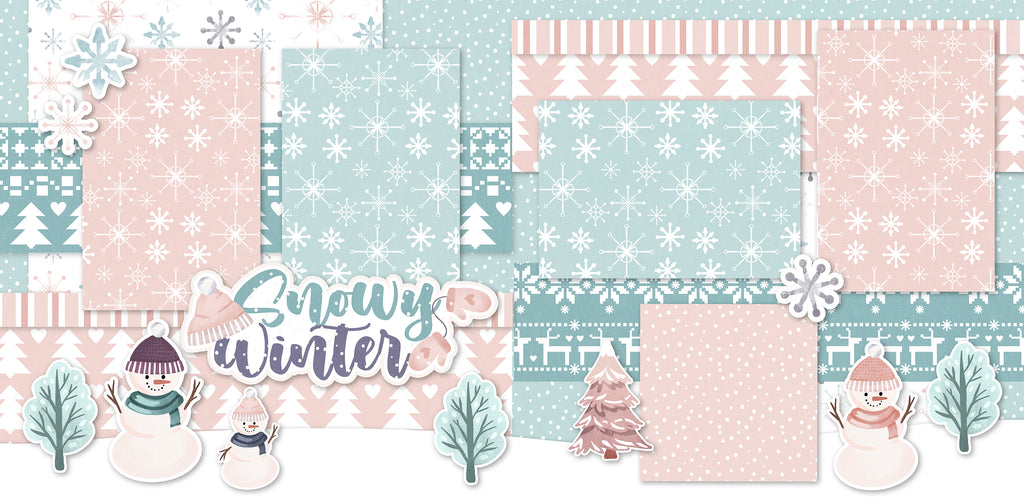 Snowy Winter Scrapbook Page Kit-by Miss Kate Cuttables – MISS KATE