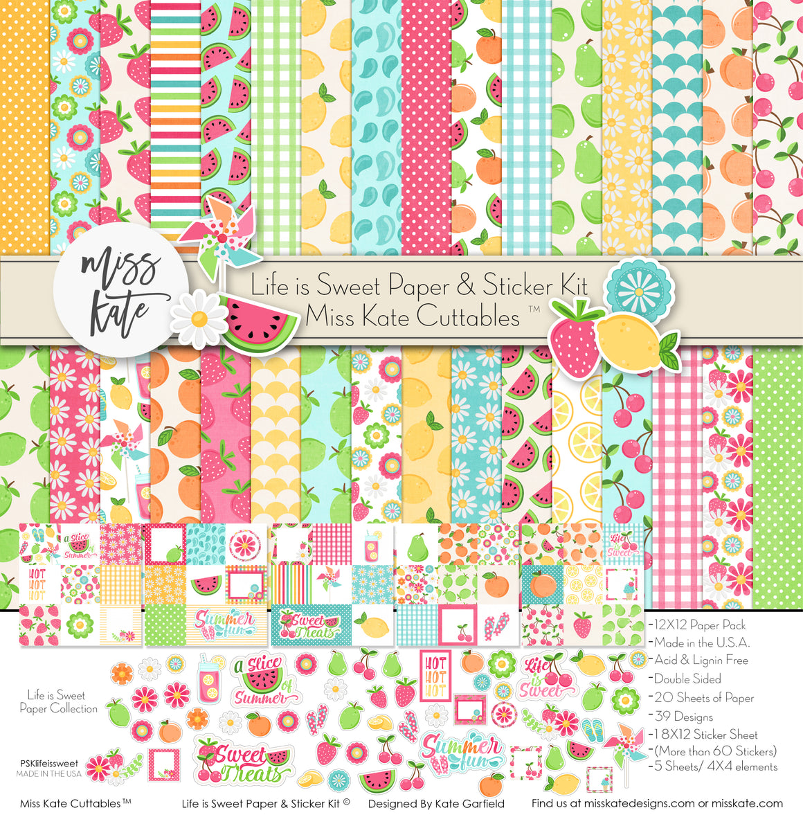 Miss Kate Designs - Scrapbook Paper, Die Cuts, Stickers, Card Stock ...