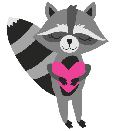 FREE Love Raccoon SVG Cut File - Download