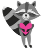 FREE Love Raccoon SVG Cut File - Download