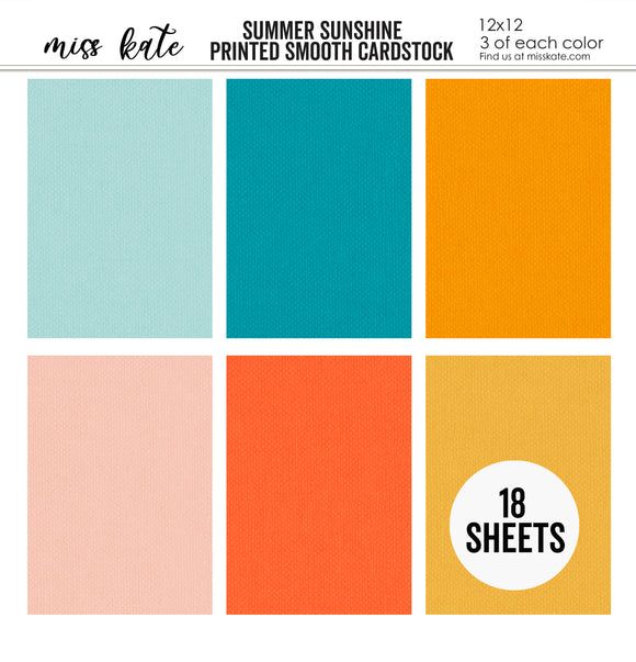 Summer Sunshine - Linen-Printed Smooth Cardstock Single-Sided