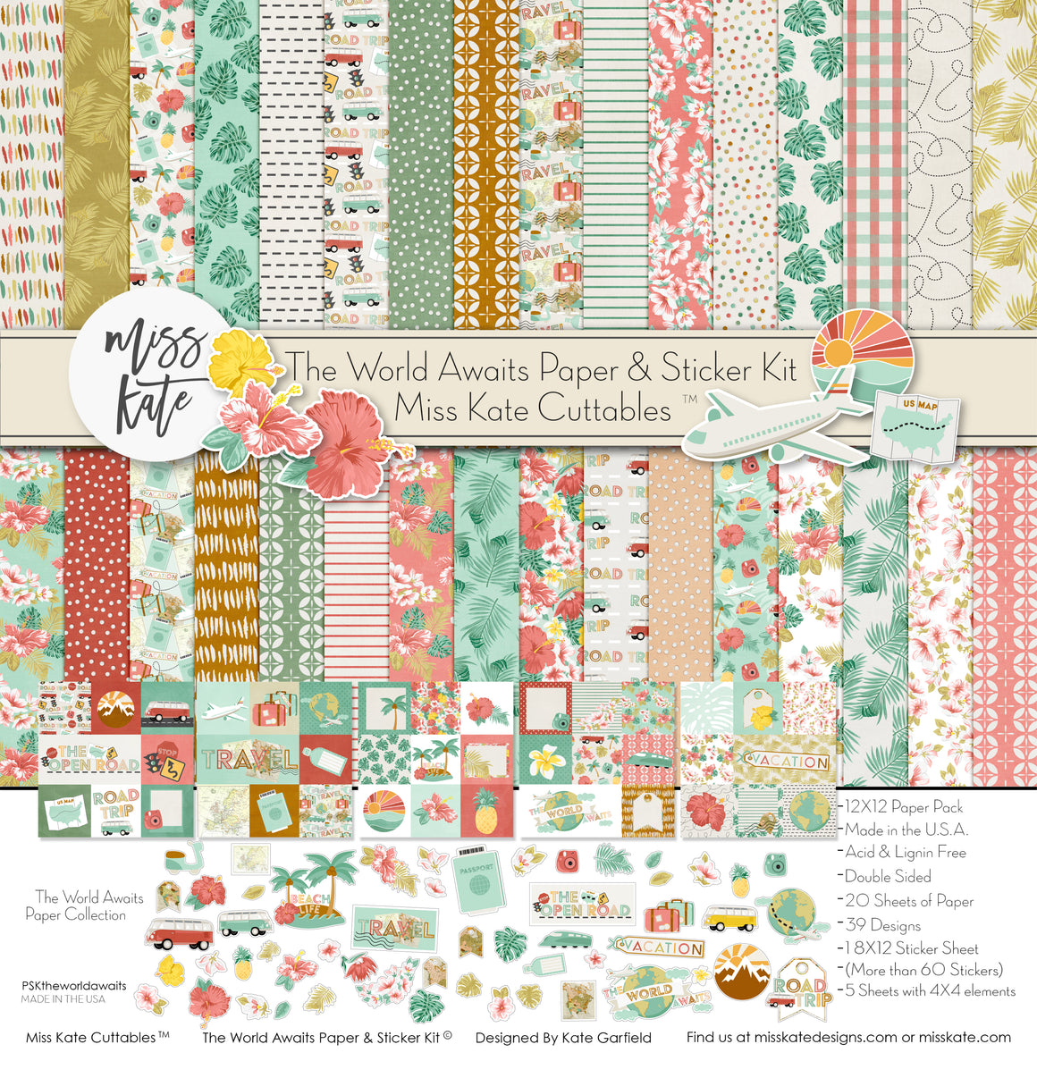 Miss Kate Designs - Scrapbook Paper, Die Cuts, Stickers, Card Stock ...