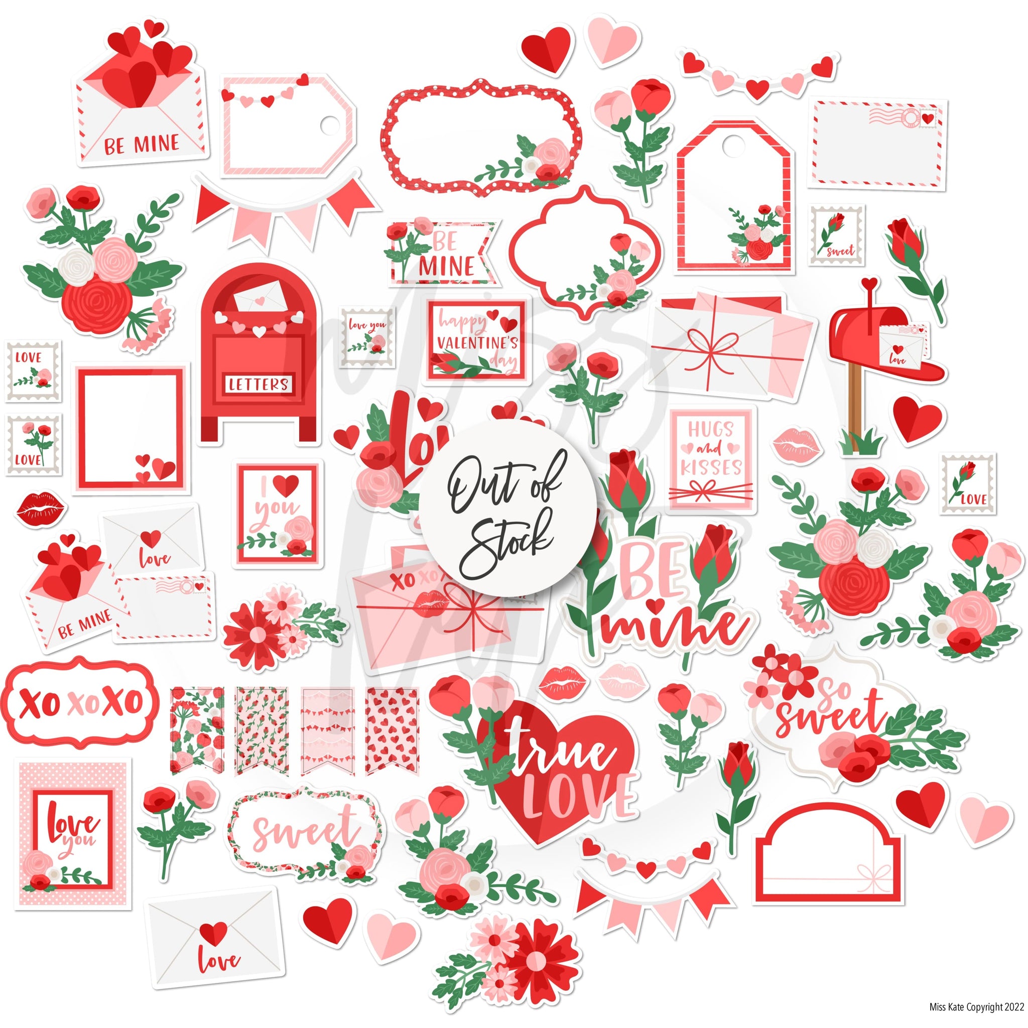 Love Letters Valentine's Day Scrapbook Paper & Sticker Kit – MISS KATE