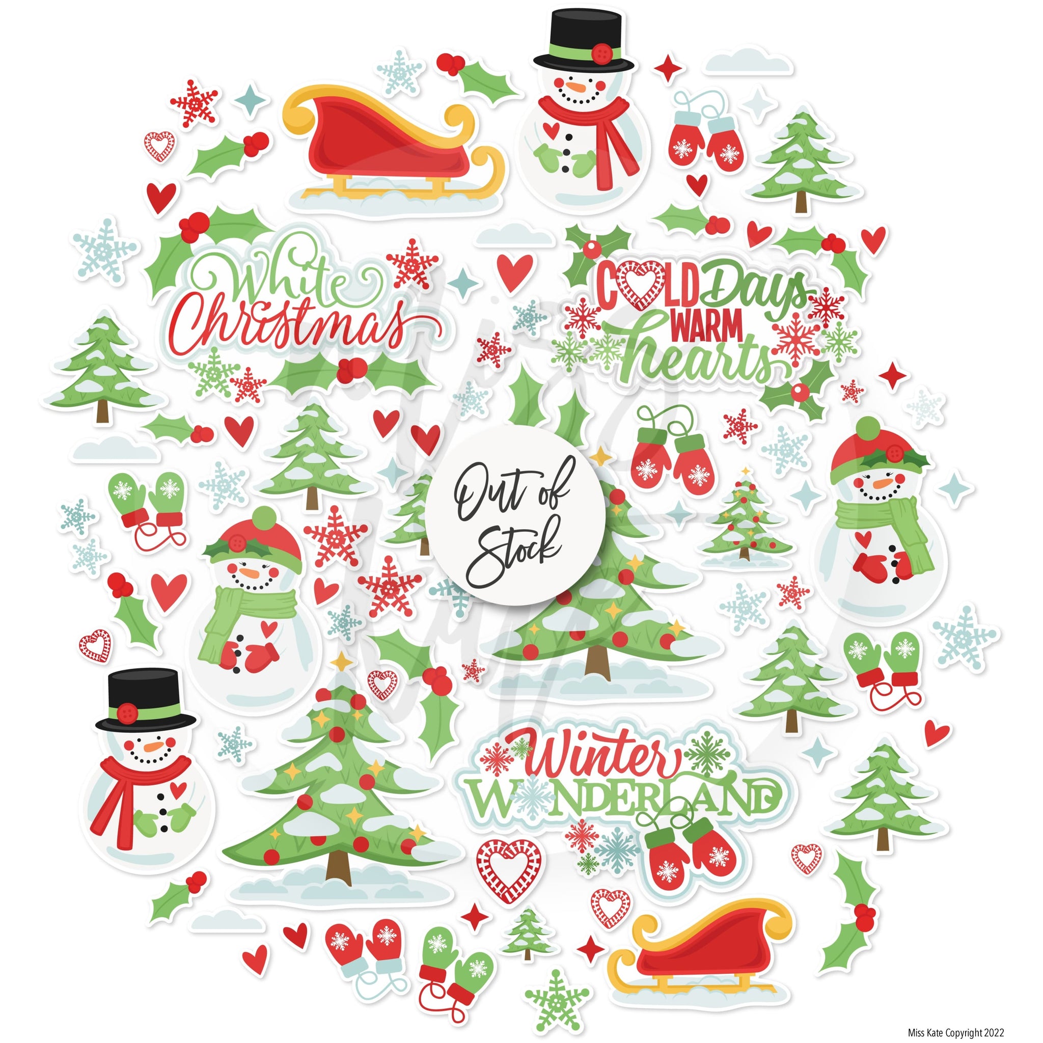 White Christmas - Scrapbook Paper & Sticker Kit – MISS KATE