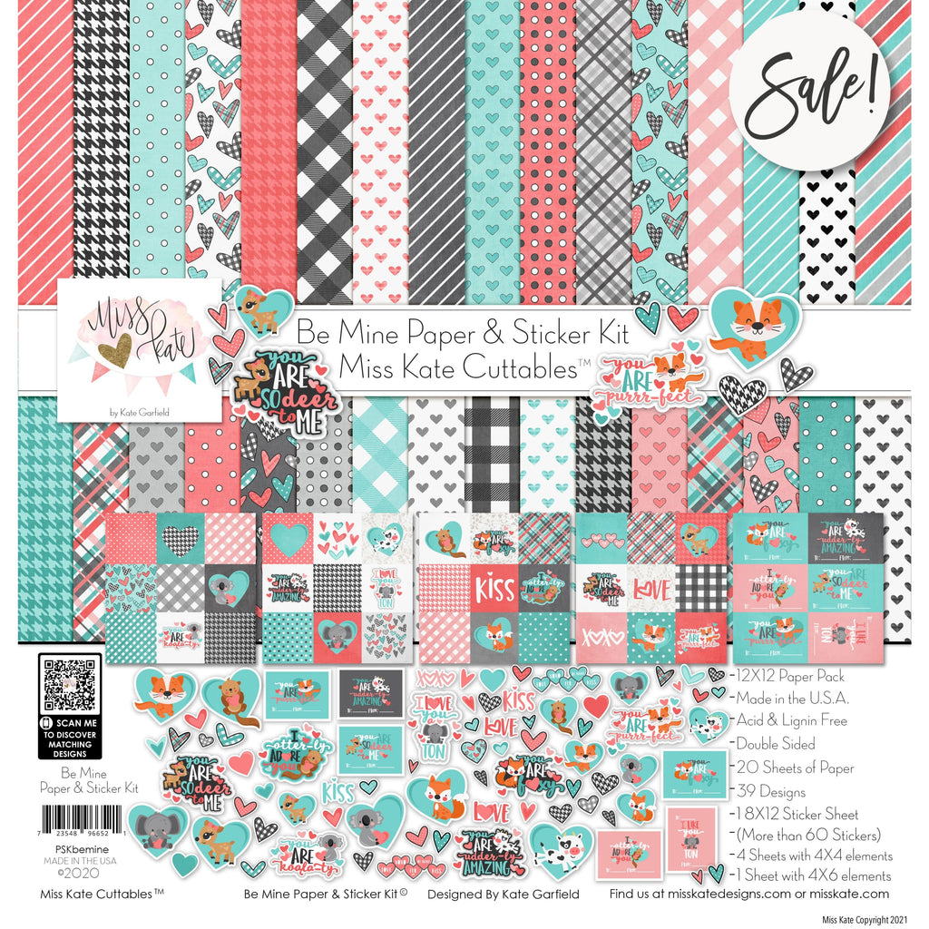 Scrapbook kit for young girl theme 12x12 paper and stickers