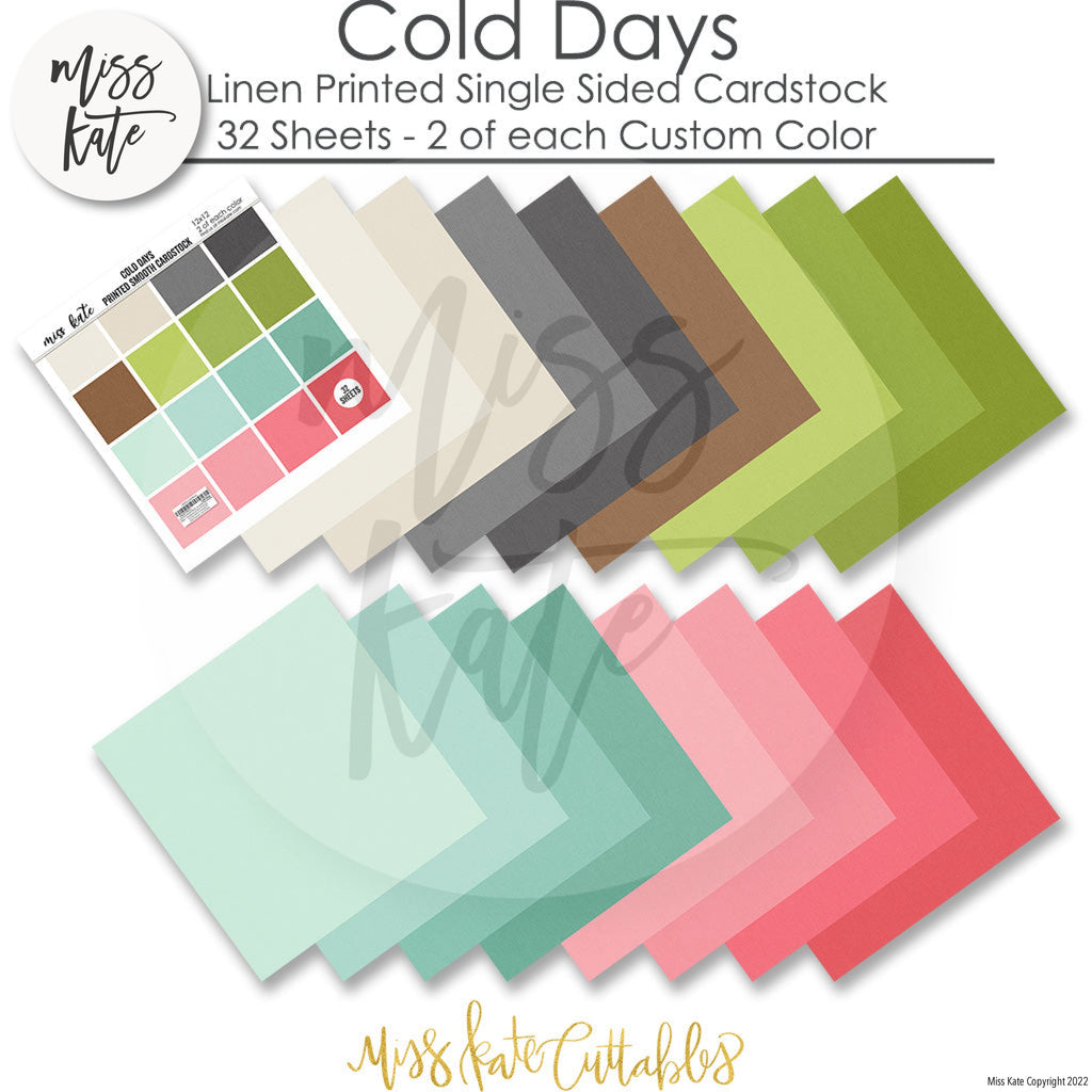 Cold Days - Christmas Cardstock – MISS KATE