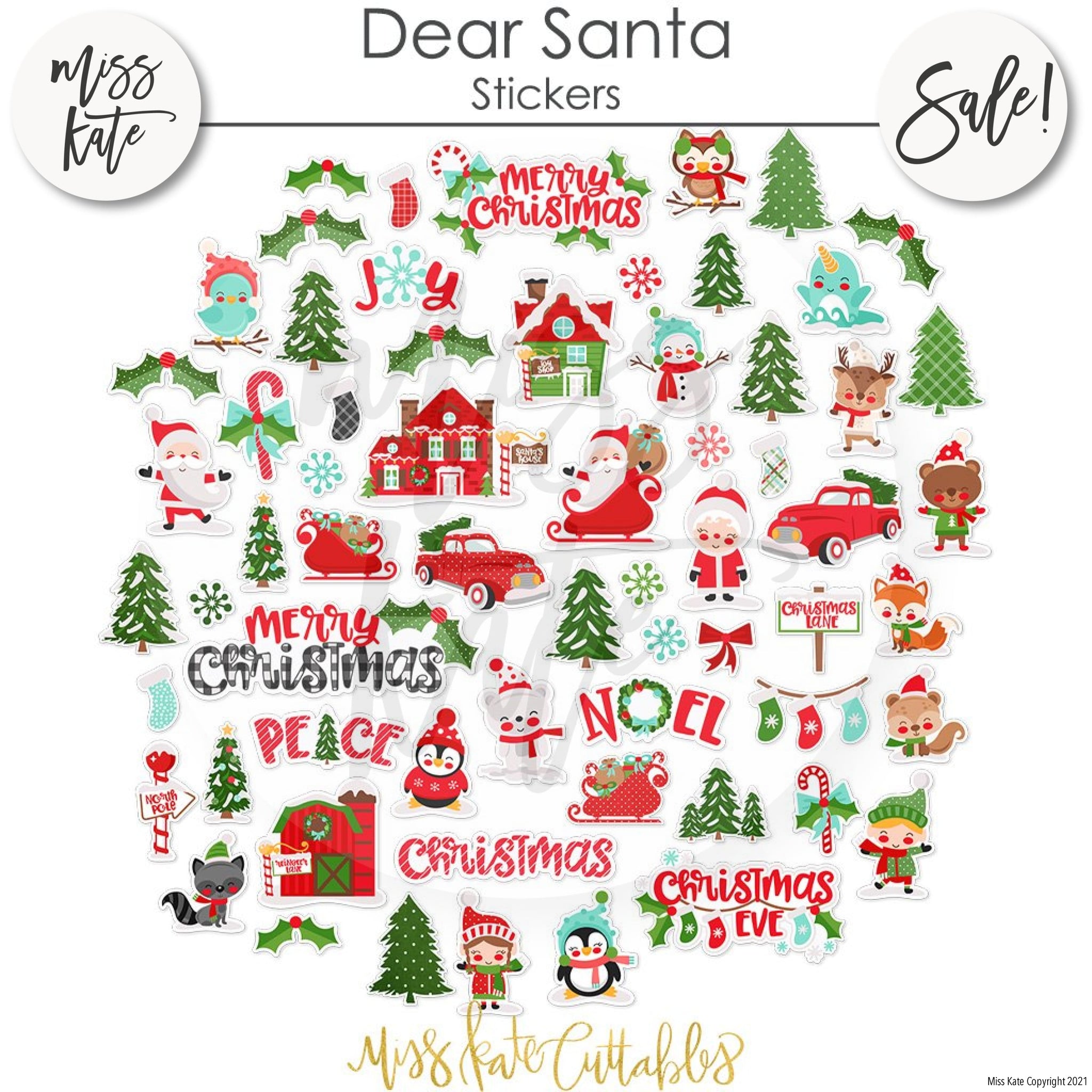Santa Mail! Christmas Holiday Stickers PNG, Print & Cut, Stickers For –  SimplySnowDesigns