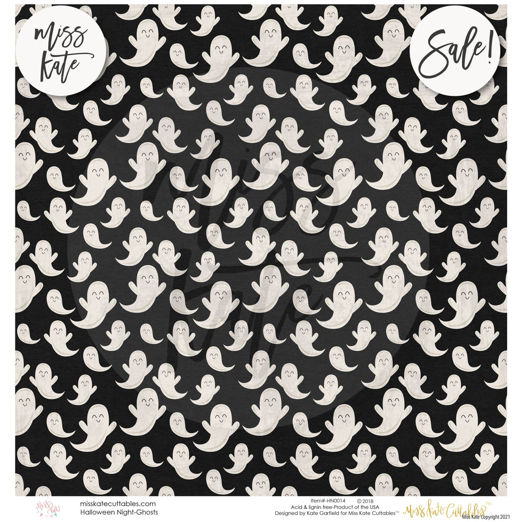 Black and White Halloween Scrapbook Paper, 8 Papers