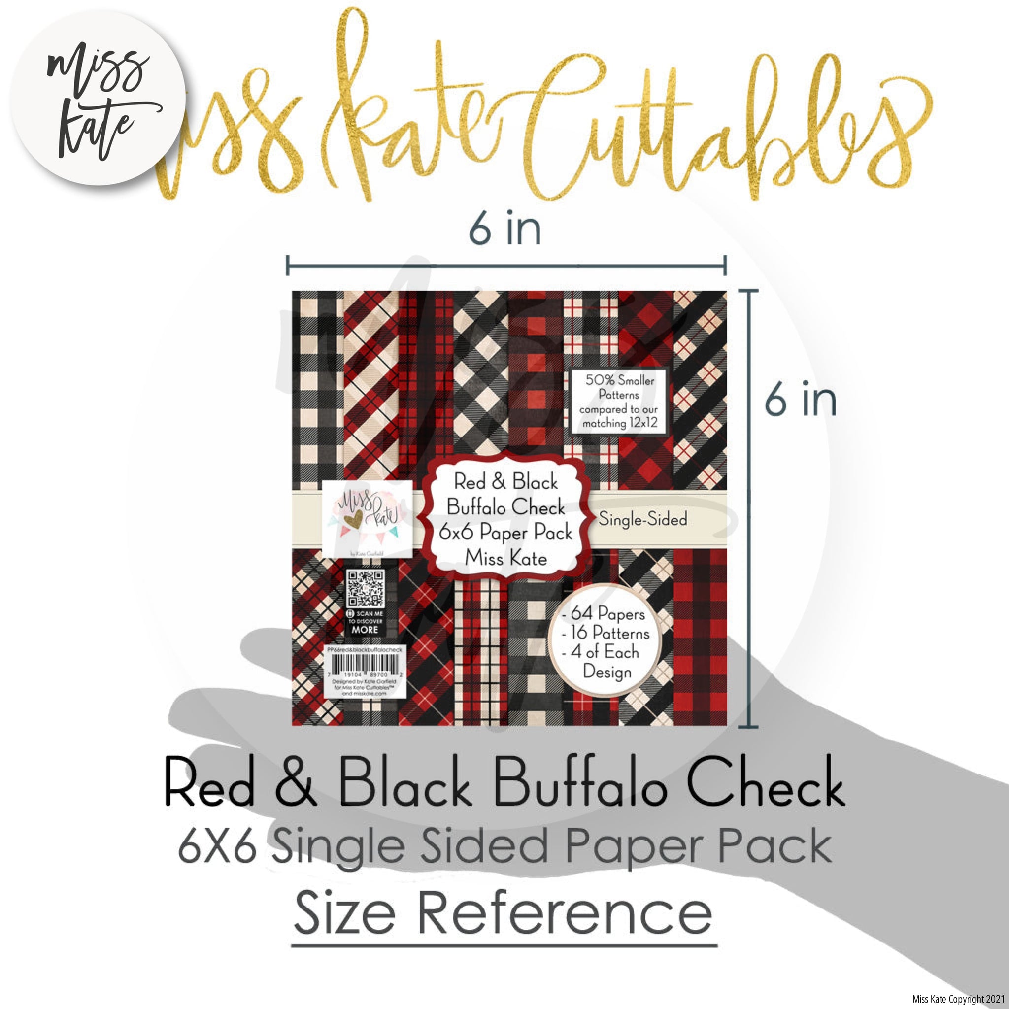 Red and Black Buffalo Plaid Paper Double Sided 12x12 Scrapbook