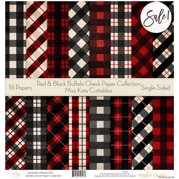 Buffalo Check Christmas Note Pages Black and White A5/LV/GM 