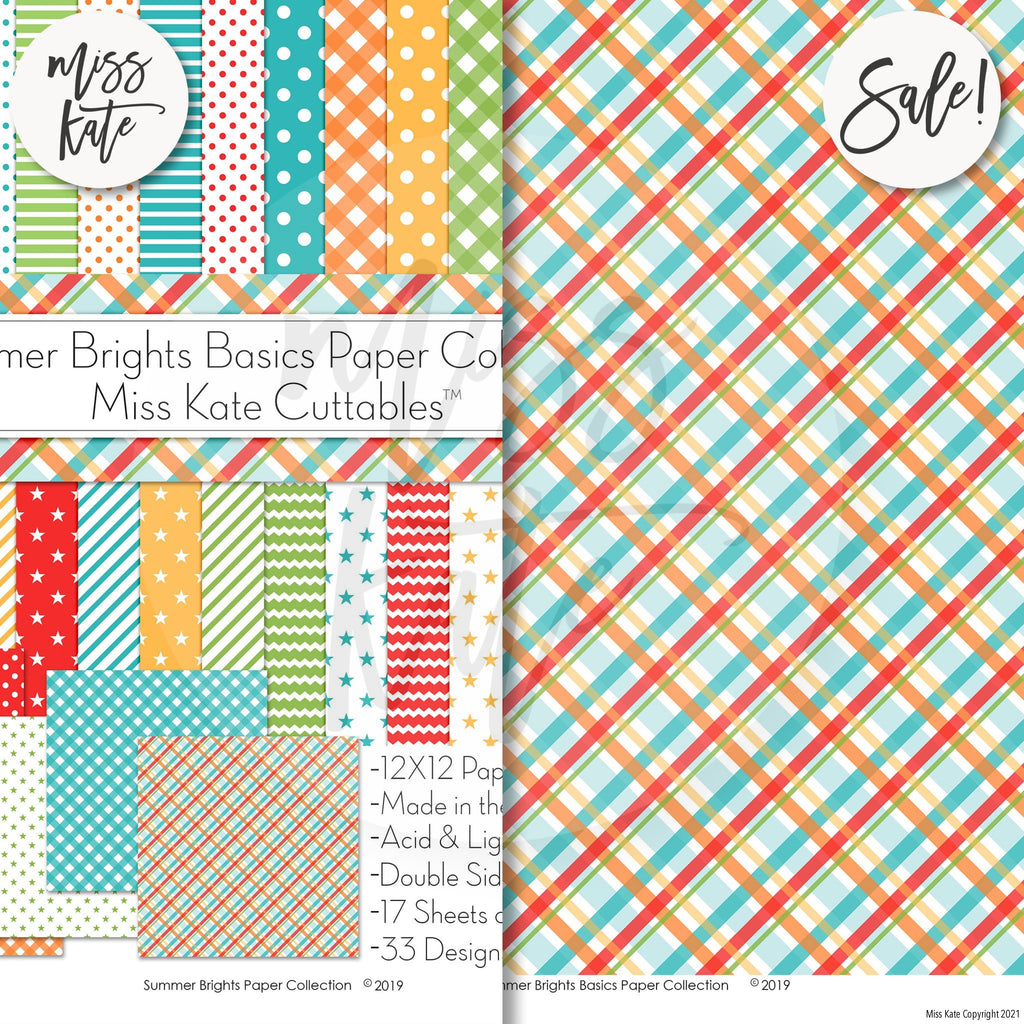 Summer Brights Basics - Scrapbook Double-Sided Paper Pack – MISS KATE